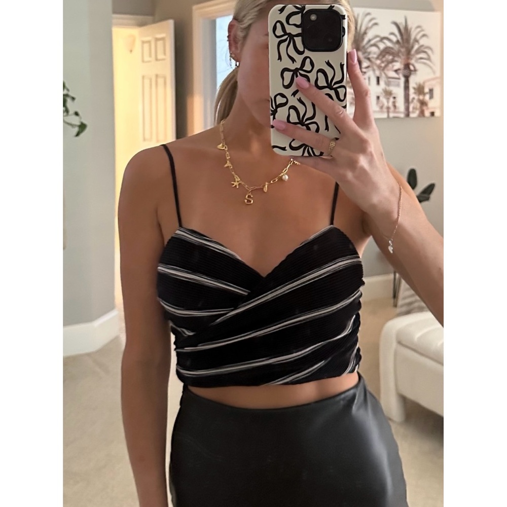 House of Harlow 1960 Black and White Striped Camisole